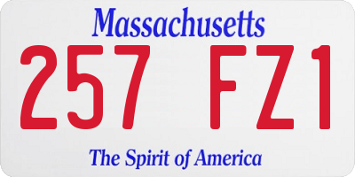 MA license plate 257FZ1