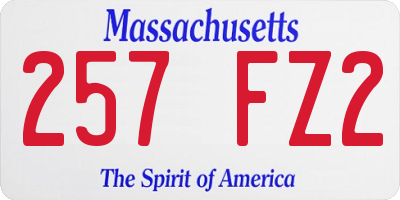 MA license plate 257FZ2