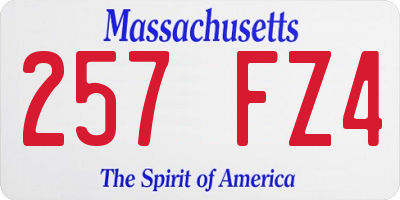 MA license plate 257FZ4