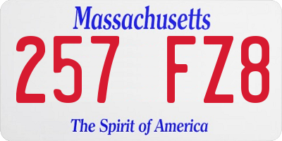 MA license plate 257FZ8