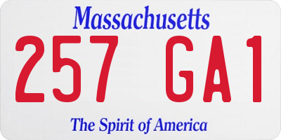 MA license plate 257GA1
