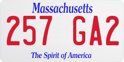 MA license plate 257GA2