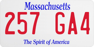 MA license plate 257GA4