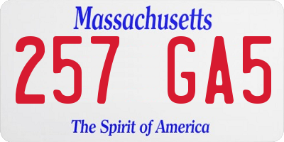 MA license plate 257GA5
