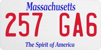 MA license plate 257GA6