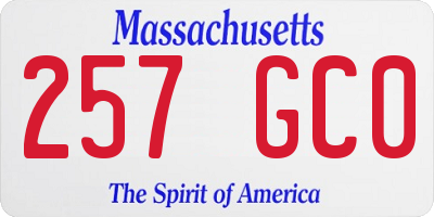 MA license plate 257GC0