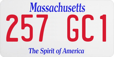 MA license plate 257GC1