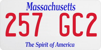 MA license plate 257GC2