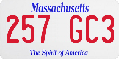 MA license plate 257GC3