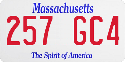 MA license plate 257GC4