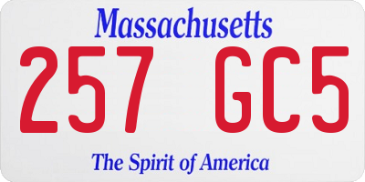 MA license plate 257GC5