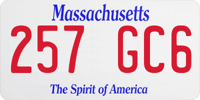 MA license plate 257GC6