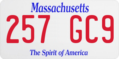 MA license plate 257GC9