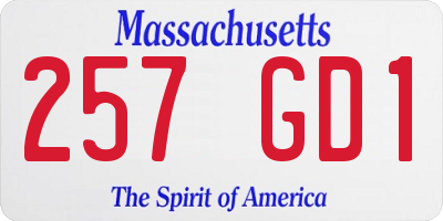 MA license plate 257GD1