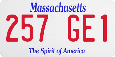 MA license plate 257GE1