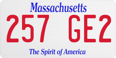 MA license plate 257GE2