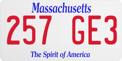 MA license plate 257GE3