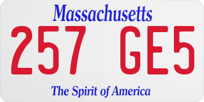 MA license plate 257GE5