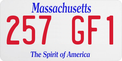 MA license plate 257GF1