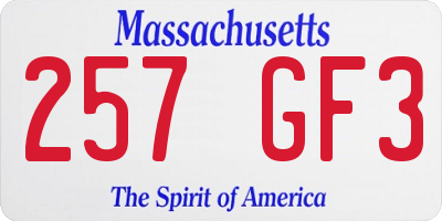 MA license plate 257GF3