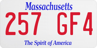 MA license plate 257GF4