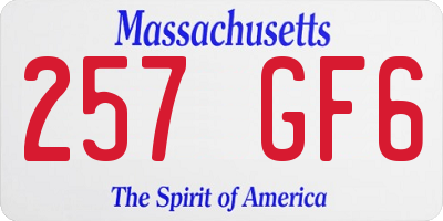 MA license plate 257GF6