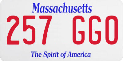 MA license plate 257GG0