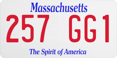 MA license plate 257GG1