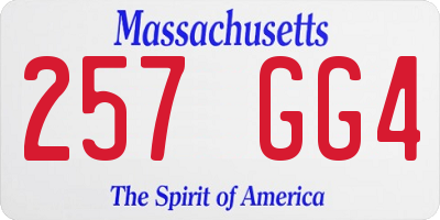 MA license plate 257GG4
