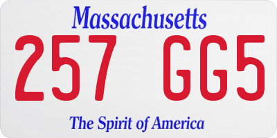 MA license plate 257GG5