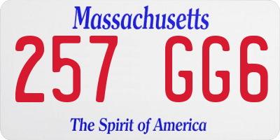MA license plate 257GG6