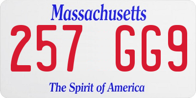 MA license plate 257GG9