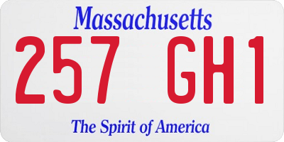 MA license plate 257GH1