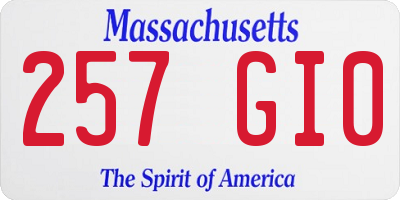 MA license plate 257GI0