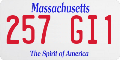 MA license plate 257GI1