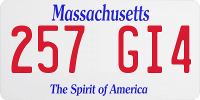 MA license plate 257GI4