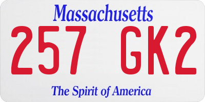 MA license plate 257GK2