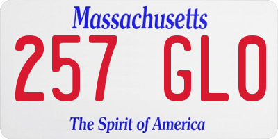MA license plate 257GL0