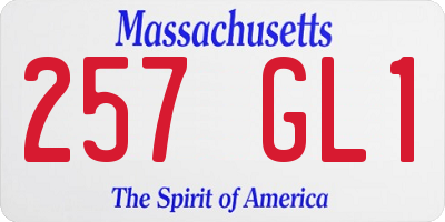 MA license plate 257GL1