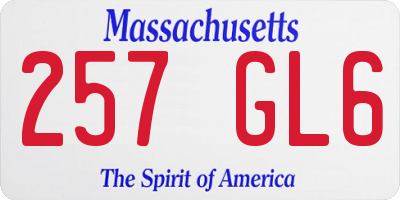MA license plate 257GL6