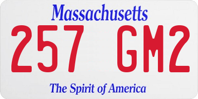 MA license plate 257GM2