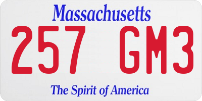 MA license plate 257GM3