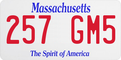MA license plate 257GM5