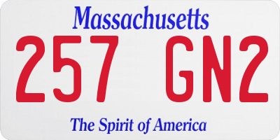 MA license plate 257GN2