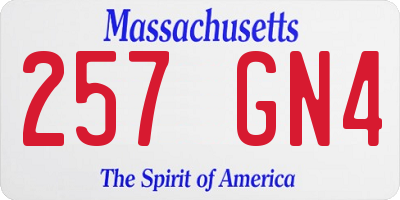 MA license plate 257GN4