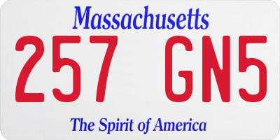 MA license plate 257GN5
