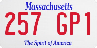 MA license plate 257GP1