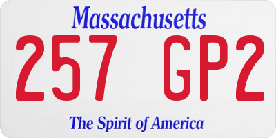 MA license plate 257GP2