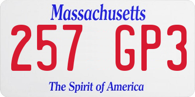 MA license plate 257GP3