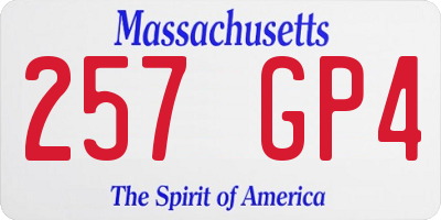 MA license plate 257GP4